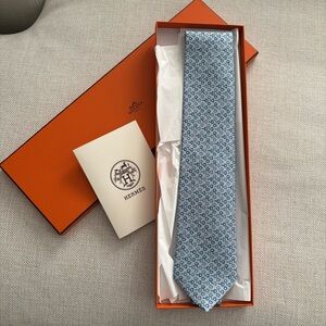 Hermes Blue Patterned Men's Tie
